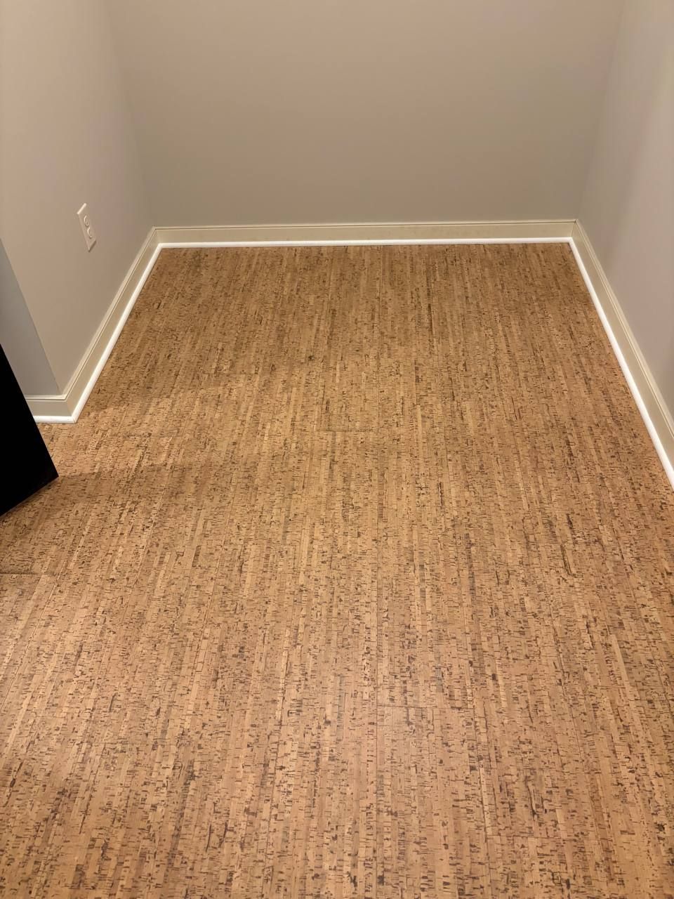 Hallway with light brown plank LVP flooring and white baseboard trim.